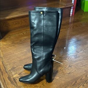 Cole Haan Black Leather Knee-High Boots